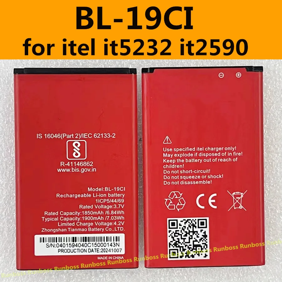 New 1900mAh BL-19CI battery for itel it5232 it2590 BL 19CI mobile phone batteries