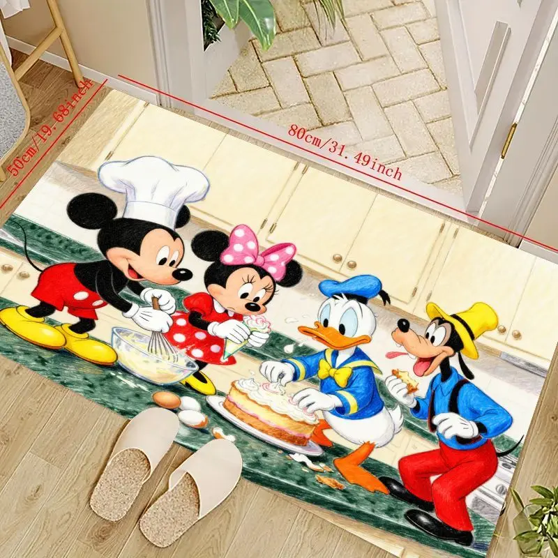 

1 шт., милый коврик Disney с Микки и Минни Дональдом Гуфи, персонажи мультфильмов, нескользящий моющийся кухонный коврик для выпечки, Fun Ki