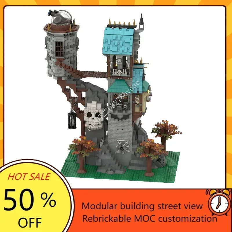 3876pcs kunden spezifische moc mittelalter liche Burg der Schädel wachturm Modellbau steine Technologie Ziegel DIY Montage Spielzeug Weihnachts geschenke