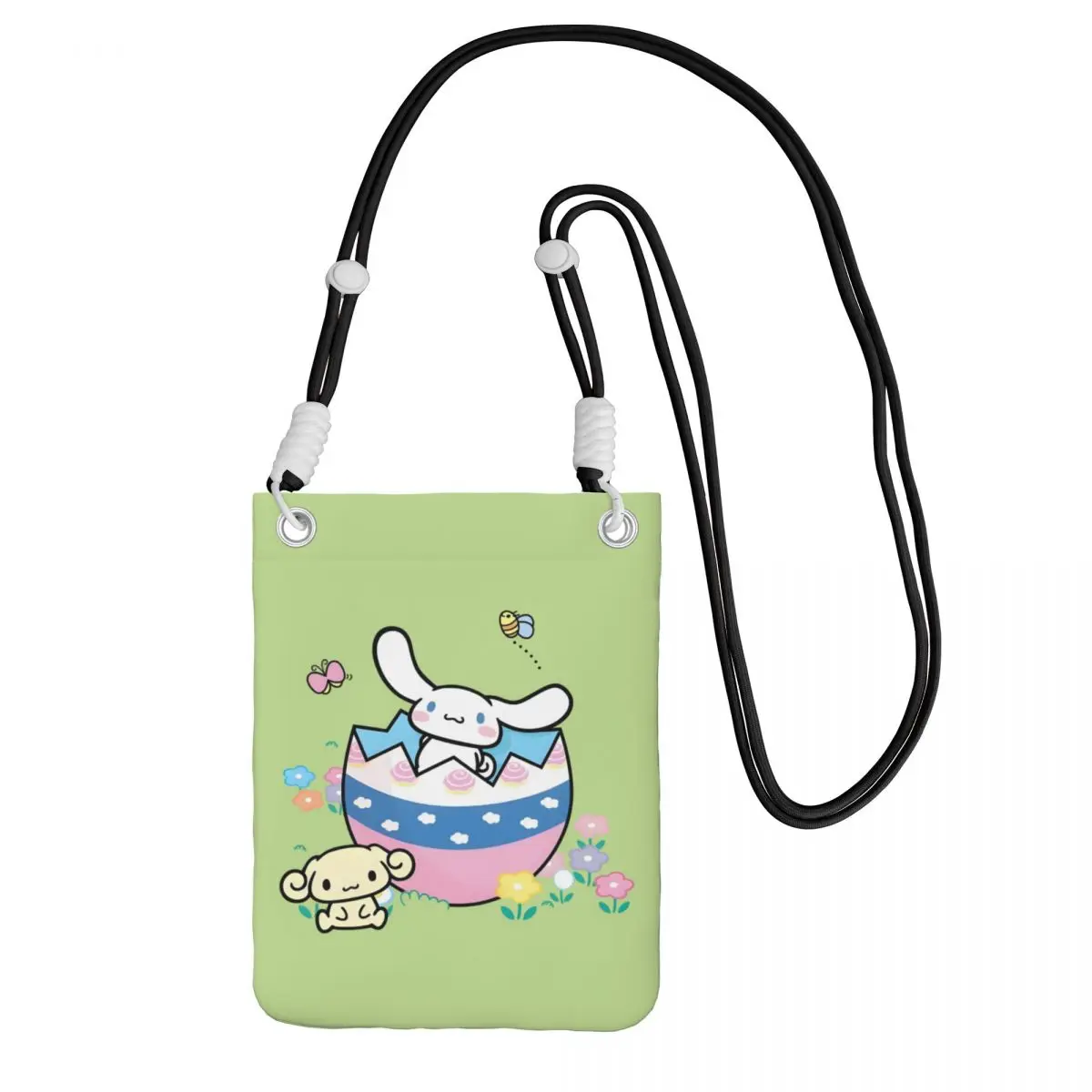 

Сумка для мобильного телефона Cinnamoroll на заказ, диагональная сумка для мужчин и женщин, крутая сумка для мобильного телефона в стиле манга для кемпинга, езды на велосипеде, чехол для денег