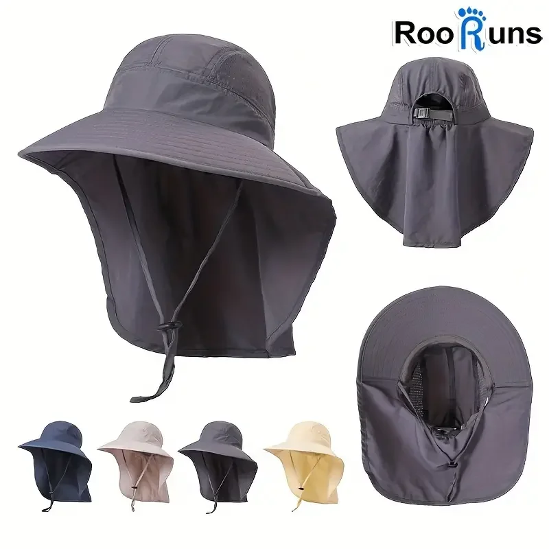 UV Protection Wide Brim Hat for Summer Outdoor Activities-Sun Protection Fishing Hat with Large Brim for Face &Neck Coverage