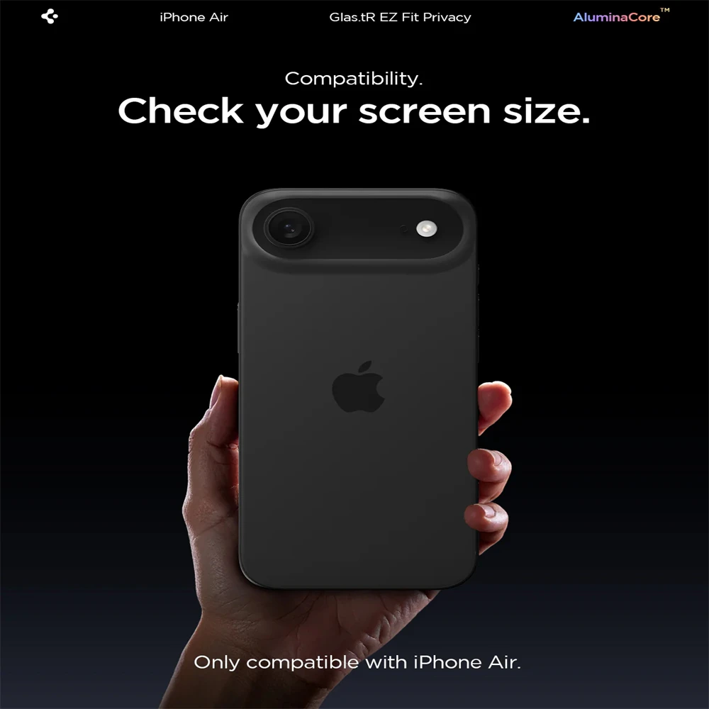 2 Stück Spigen Glas.tR EZ Fit Sensor-Schutzfolie für iPhone 18 17 Pro Max 16 15 14 Plus Air Panzerglas Sichtschutzfolie – Detail 8