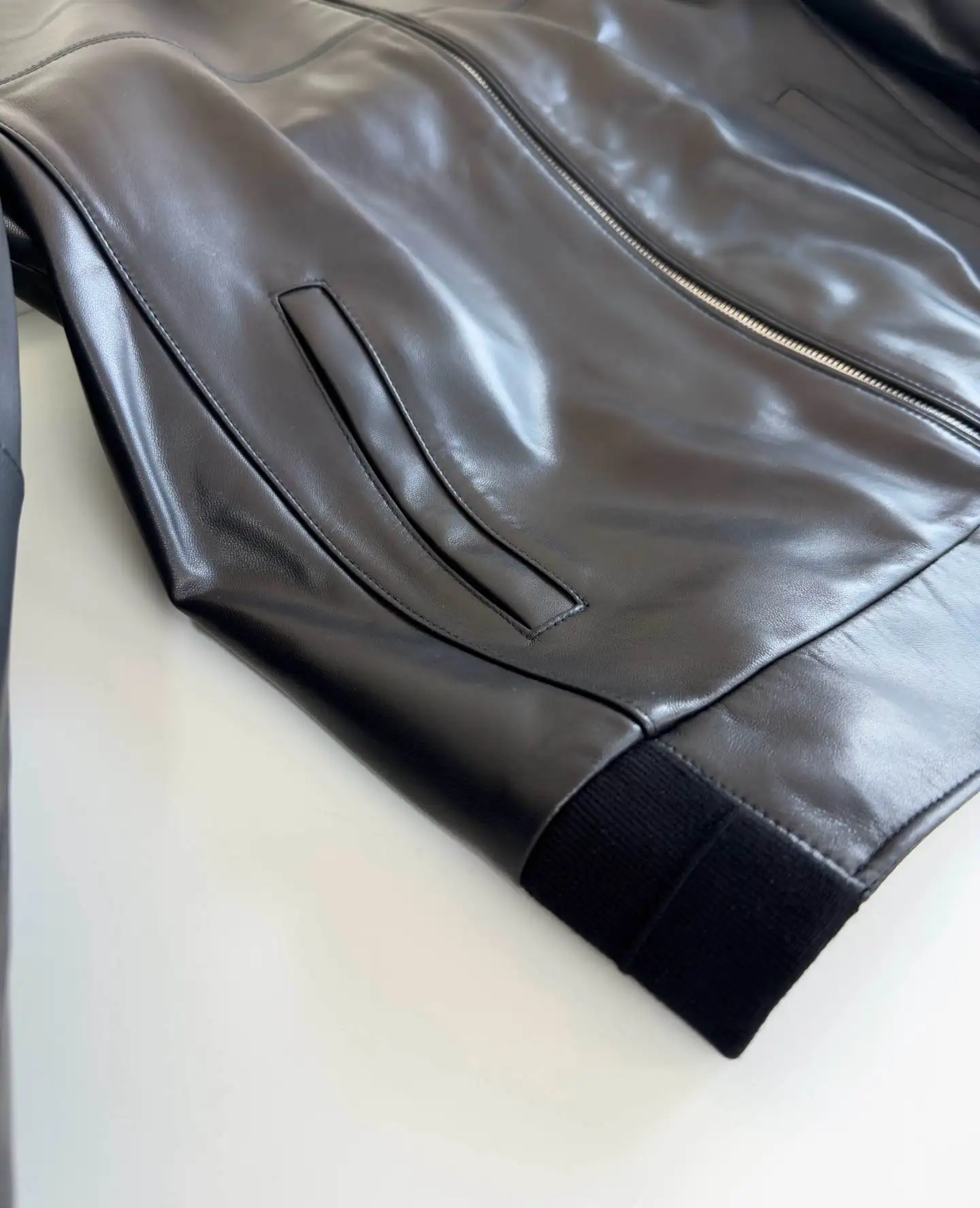 Nieuw klassiek lamsleren herenjack, raglanmouwen met opstaande kraag, veelzijdige casual bovenkleding