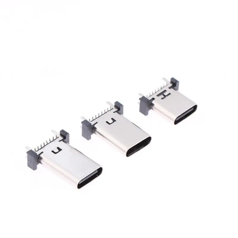 Latest 10Pcs Type-C Female Socket 16Pin Vertical 180 Degree Type-C USB Connector H 9.3mm/10mm/10.5mm/12.4mm/13.1mm/13.7mm/15mm
