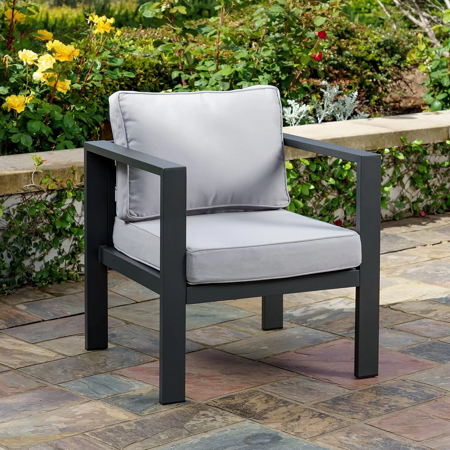 

2-Piece Seat Set with Chair and Side Table, Grey