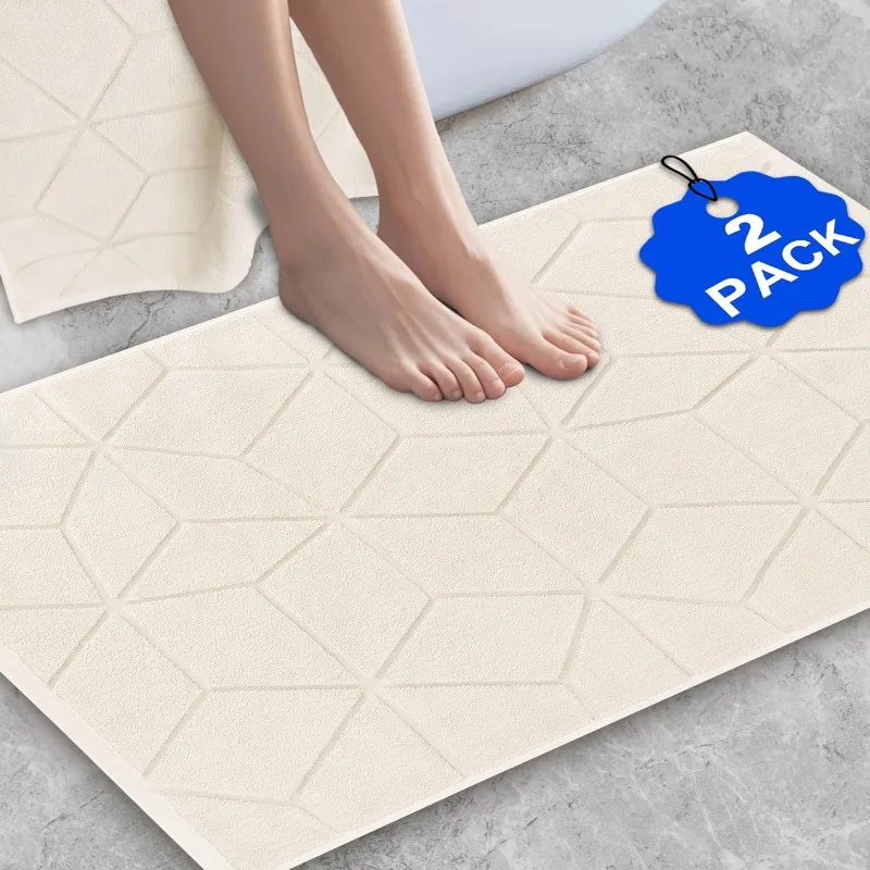 

Комплект хлопковых ковриков для ванной отеля [не коврик для ванной комнаты] - 2 УПАКОВКИ | 19"x30" | Толстый 1100GSM | Моющийся и впитывающийся, мягкий турецкий пол