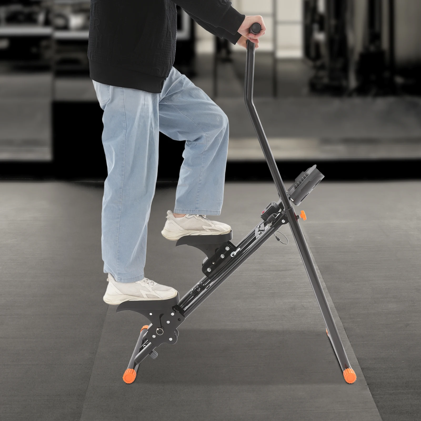 أداة سلالم من الفولاذ الأسود، أداة سلالم قابلة للطي مقاس 56*85*133 سم لصالة الألعاب الرياضية المنزلية #6