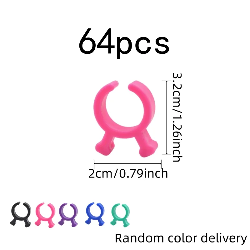 Spool Clips 64 pcs, Random Color Assortment, Anti-Loose Secure Fit, for Sewing Machine Use, Multipurpose