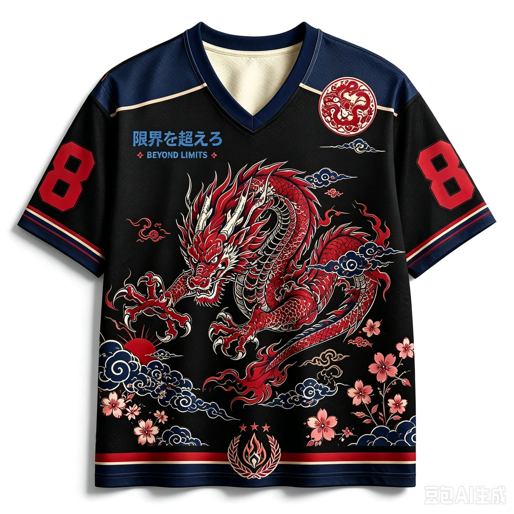 2627 Neues Unisex-T-Shirt mit Drachenwellen-3D-Druck, Retro-Orientmythos-Kreatur-Grafik, lässiges Streetwear-Oberteil mit kurzen Ärmeln – Detail 4