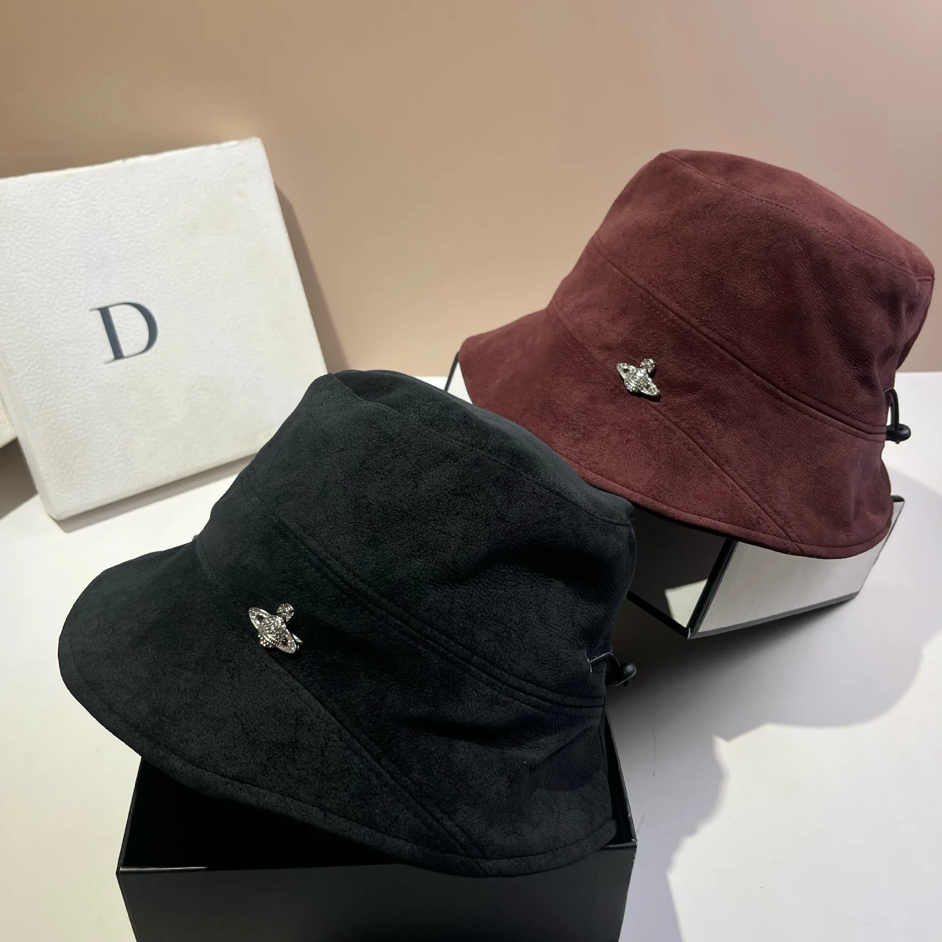 

Japanese Style Soft Leather Fisherman Hat - Asymmetrical Bucket Cap with Extended Front, Korean Fashion Sun Hat for Women