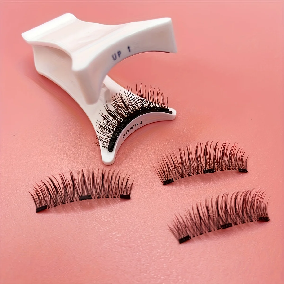 5Pcs Magnetic Lash Set, 8X Magnet, No Glue, Reusable, Applicator, Alcohol-Free, Easy Use, 4 Lashes+1 Tool