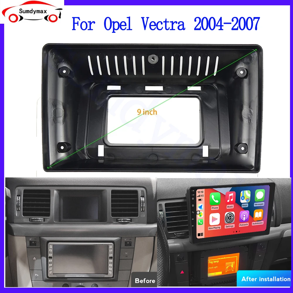 9inch 2Din Car Radio Fascia For Opel Vectra 2004 2005 2006 2007 DVD Panel Dash Kit Auto Stereo Installation Dashboard Frame