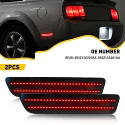 2Pcs For Ford Mustang 2005 2006 2007 2008 2009 Car Rear Bumper Side Marker Light Red Smoked Shell Rear Light Replace Accessories