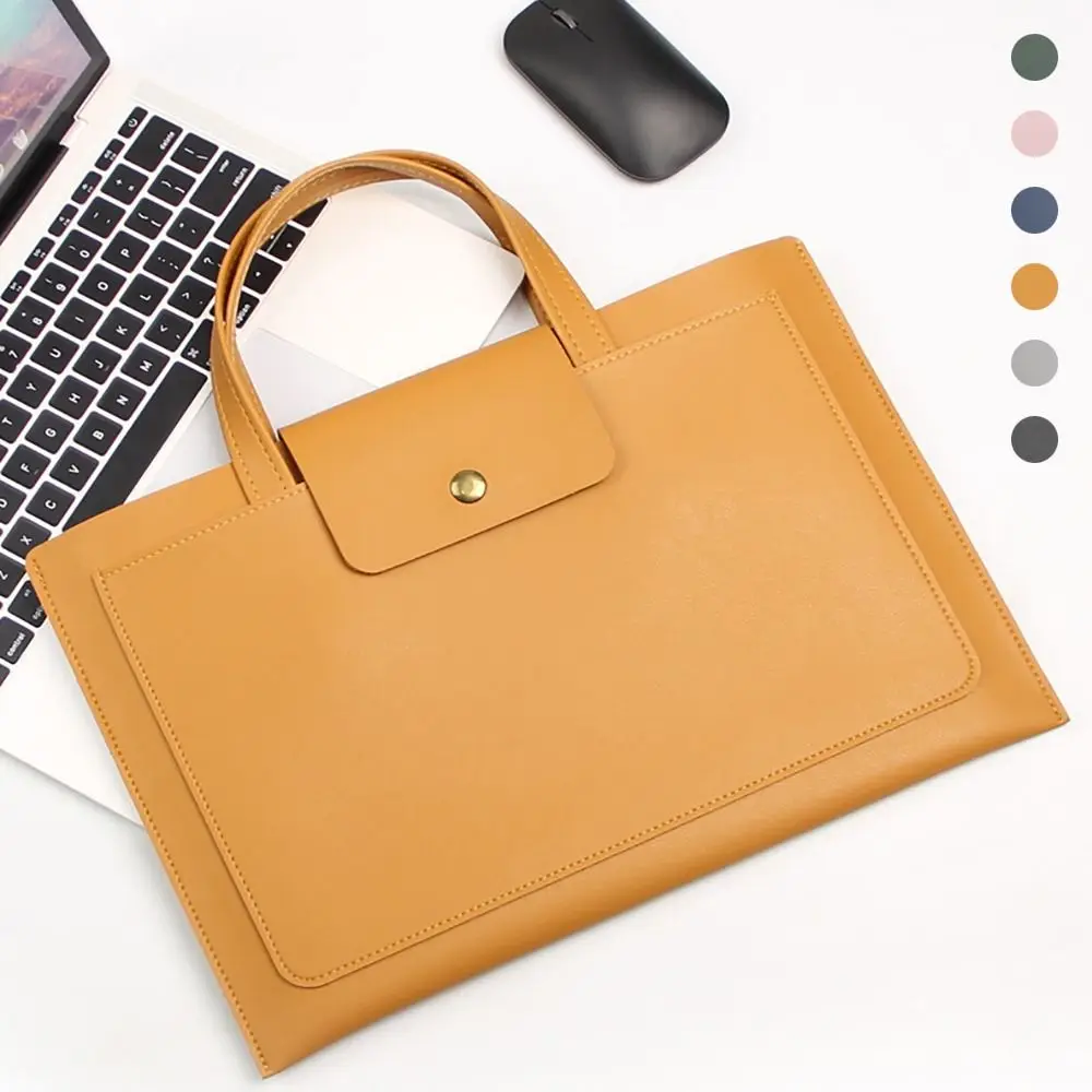 13 14 15 inch Large Capacity Laptop Bag Water Resistant Universal Protective Sleeve PU Leather for HP/Dell/Lenovo