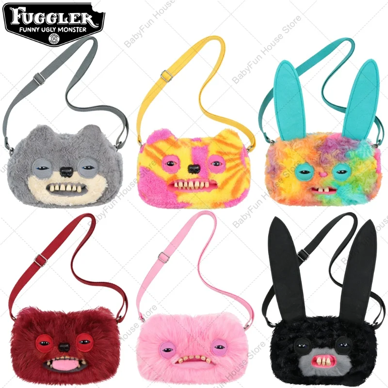 Original Fuggler Funny Ugly Teeth Monster Plush Toys Shoulder Bag Wide Eyed Weirdo Sphynx Cat Sir Belch Peluche Dolls Crossbags
