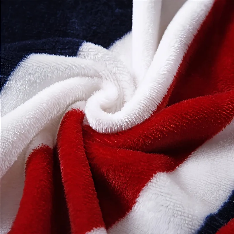 KACISSTY USA Flag Flannel Blankets Striped Stars Flag Theme Throw Blanket Thin Quilts Office Nap Air Condition Quilt Gifts