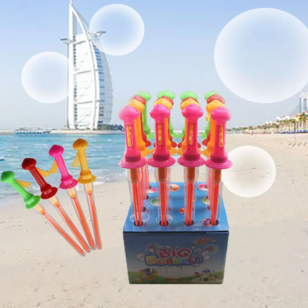 4pcs Funny Bubble Stick Outdoor Playing Bubble Wands Toys Bubble Maker Stick Party Favors for Kids without Bubble Liquid (Random