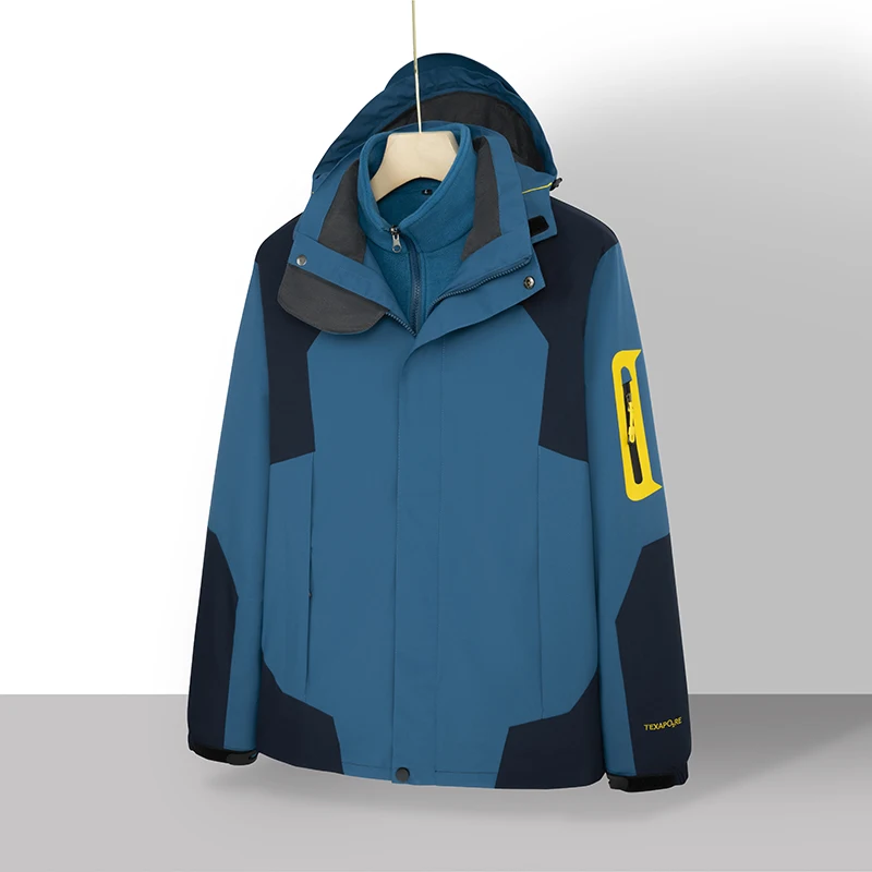 

Men's 3 in 1 Outdoor Jacket Men's Workwear Jacket Rain-proof New Jacket Stand Up Collar Jacket Casual Style High-quality Jacket