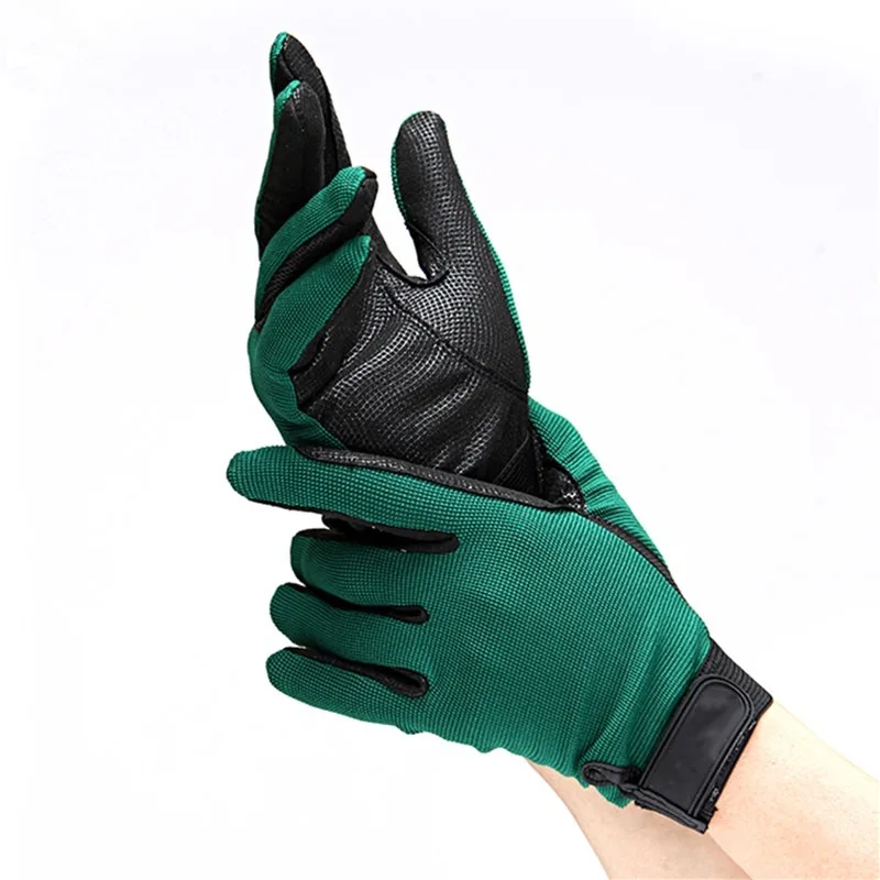 Guantes de caballos ecuestres, guantes antideslizantes para montar en bicicleta, equipo de dedo completo para exteriores, guantes deportivos