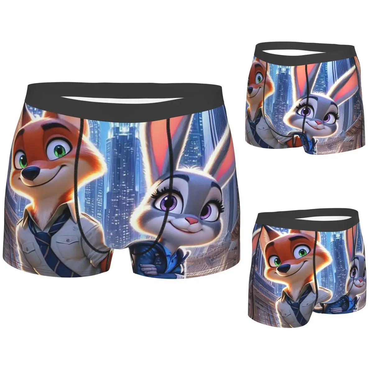

Трусы-боксеры, шорты с рисунком Zootopia 2, мужские трусы, мягкое нижнее белье для мужчин, подарки бойфренду