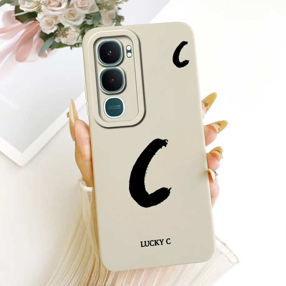 ل Vivo Y31 5G حافظة V2521 غطاء محظوظ الحروف الأولية لينة سيليكون ماتي فوندا الحالات الهاتف ل Vivo Y21d 2025 Y 21D الغطاء الخلفي #4