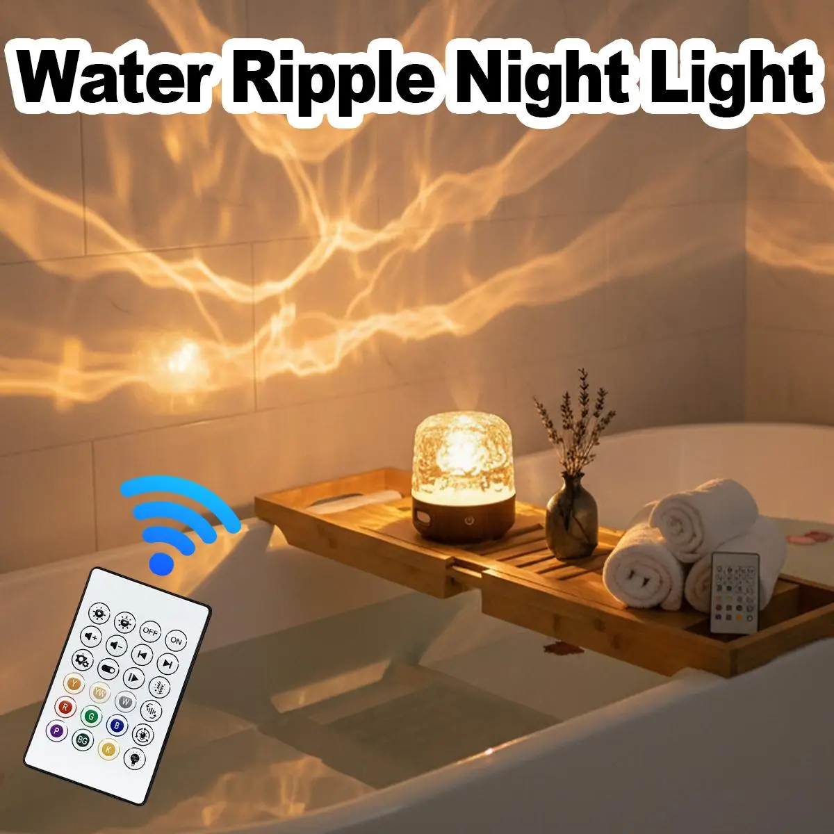 LED Water Ripple Night Light Smart Touch Control RGB Battery Bedside Decoration Atmosphere Table Lamp Ocean Wave Sleep Light Art