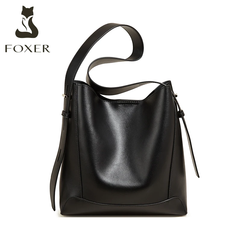 FOXER - Borsa a Spalla Classica in Pelle da Donna 2026, Nuova Borsa a Mano Casual Grande da Donna, Borsa Tote per Ufficio e Lavoro