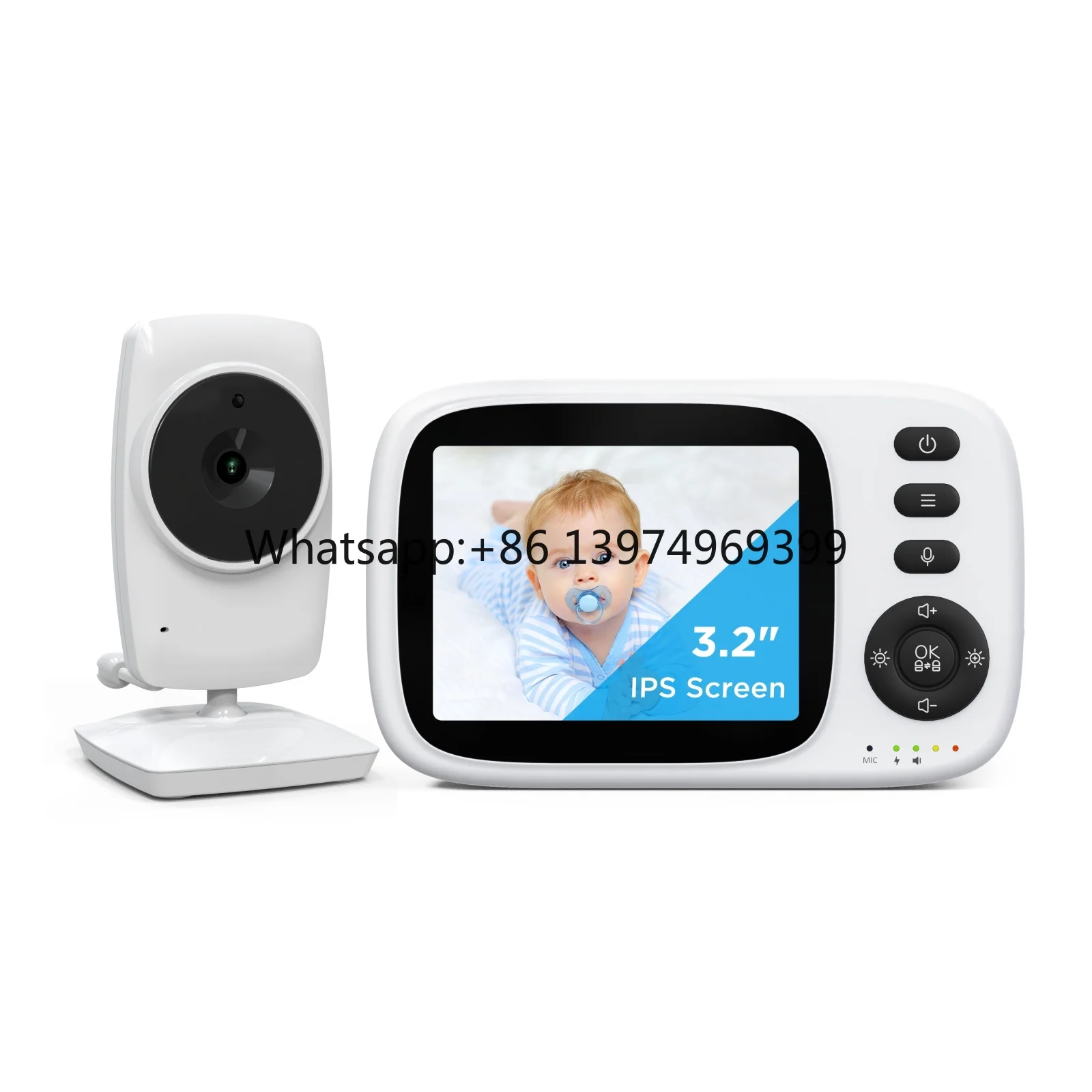 Best Selling Smartree MC632 Wireless 720P Two-Way Audio Night Vision Pan-Tilt IP67 Waterproof 3.2inch Screen 300M Baby Monitor