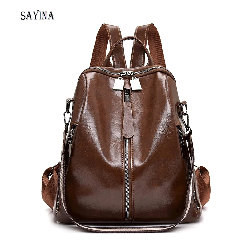 Women Leather Backpacks High Quality 2023 Female Vintage Backpack Travel Shoulder Bag Mochilas Feminina School Bags for Girls