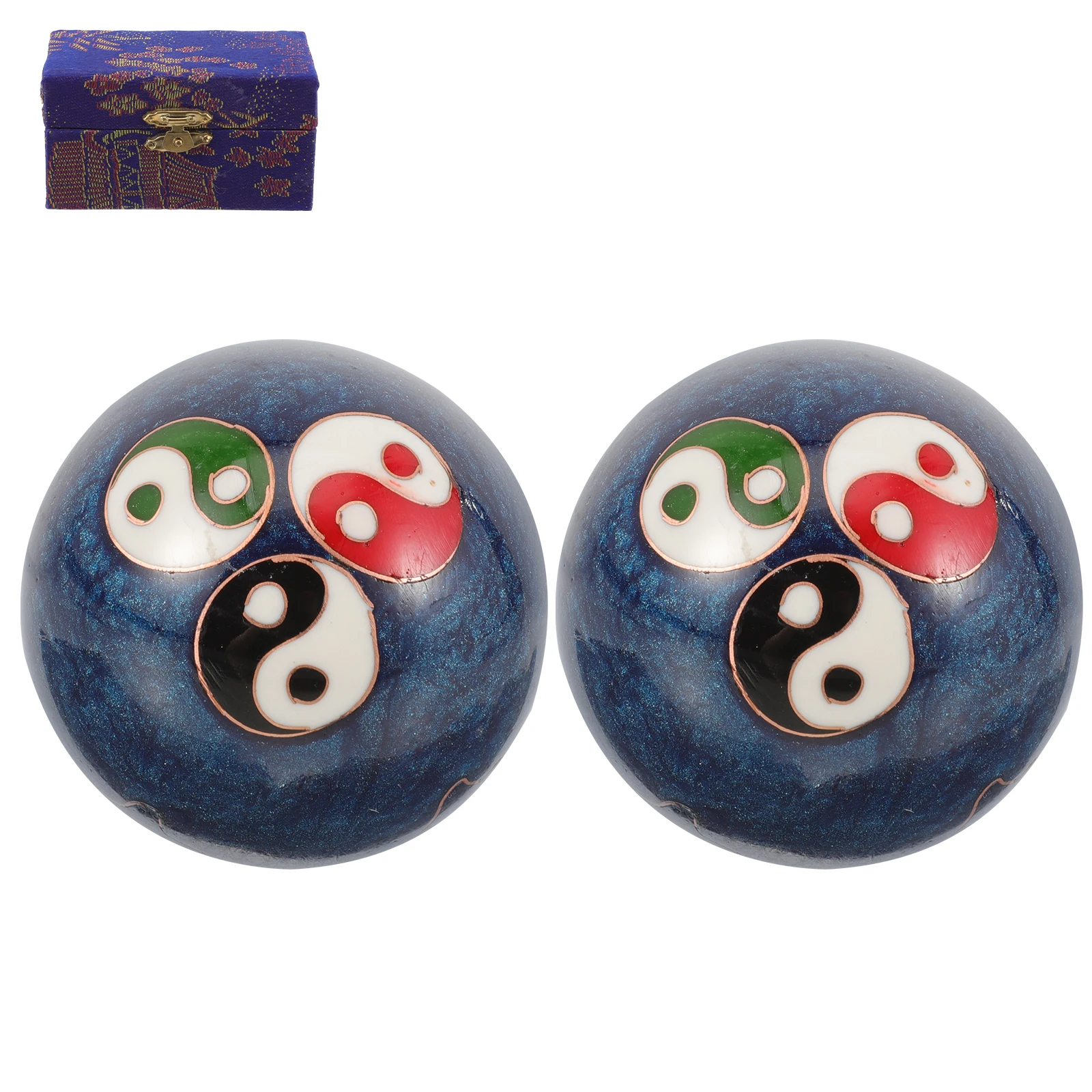 

Fitness Massage 47mm Five Color Blue Metal Hand Exercise Balls Therapy Toy Metal Balls Durable Portable Home Use