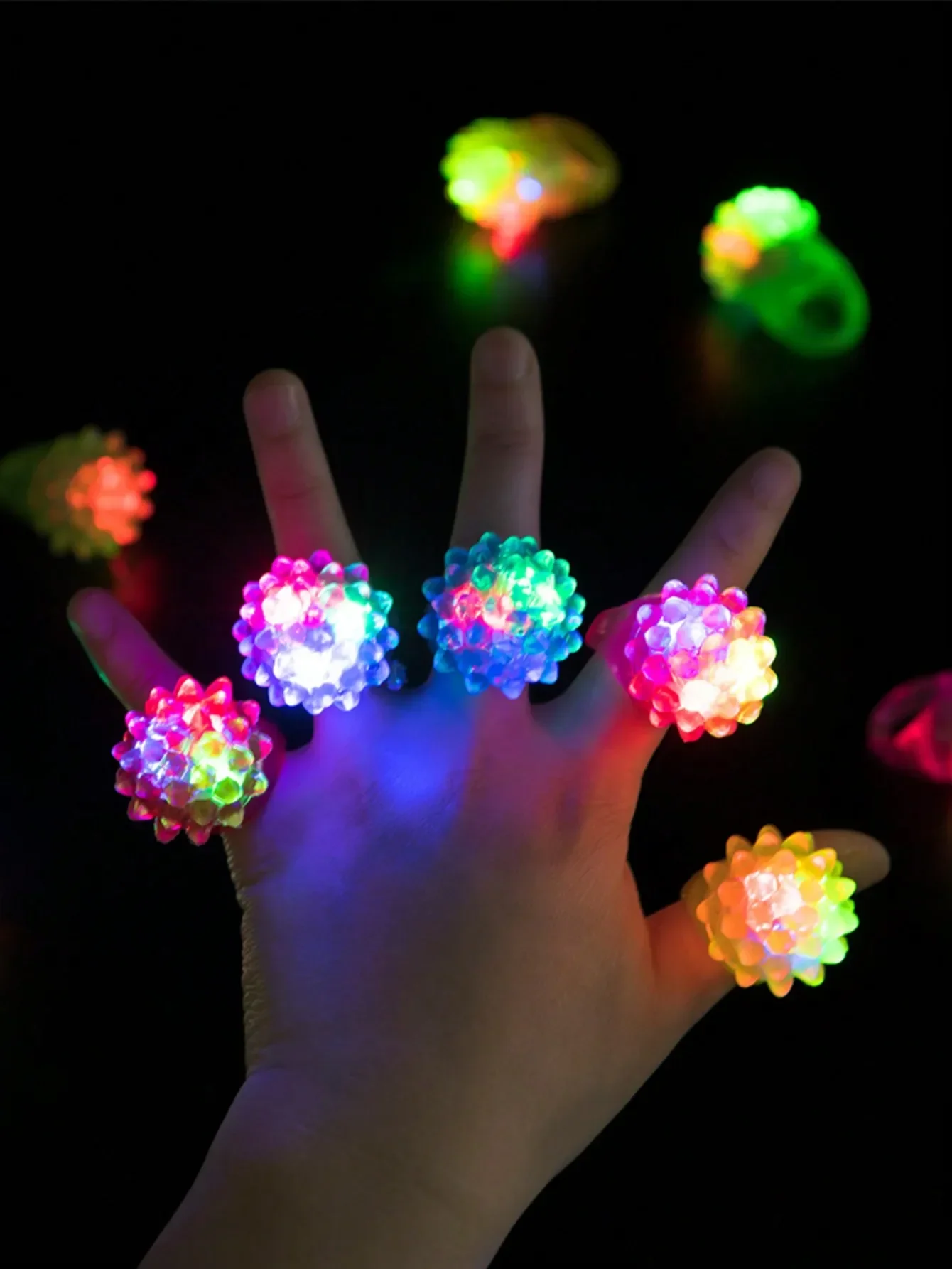 10/5PCS Glowing Rings LED Light Up Party Favor Toys Flash Led Lights Glow in The Dark Wedding Halloween Christmas Party Supplies