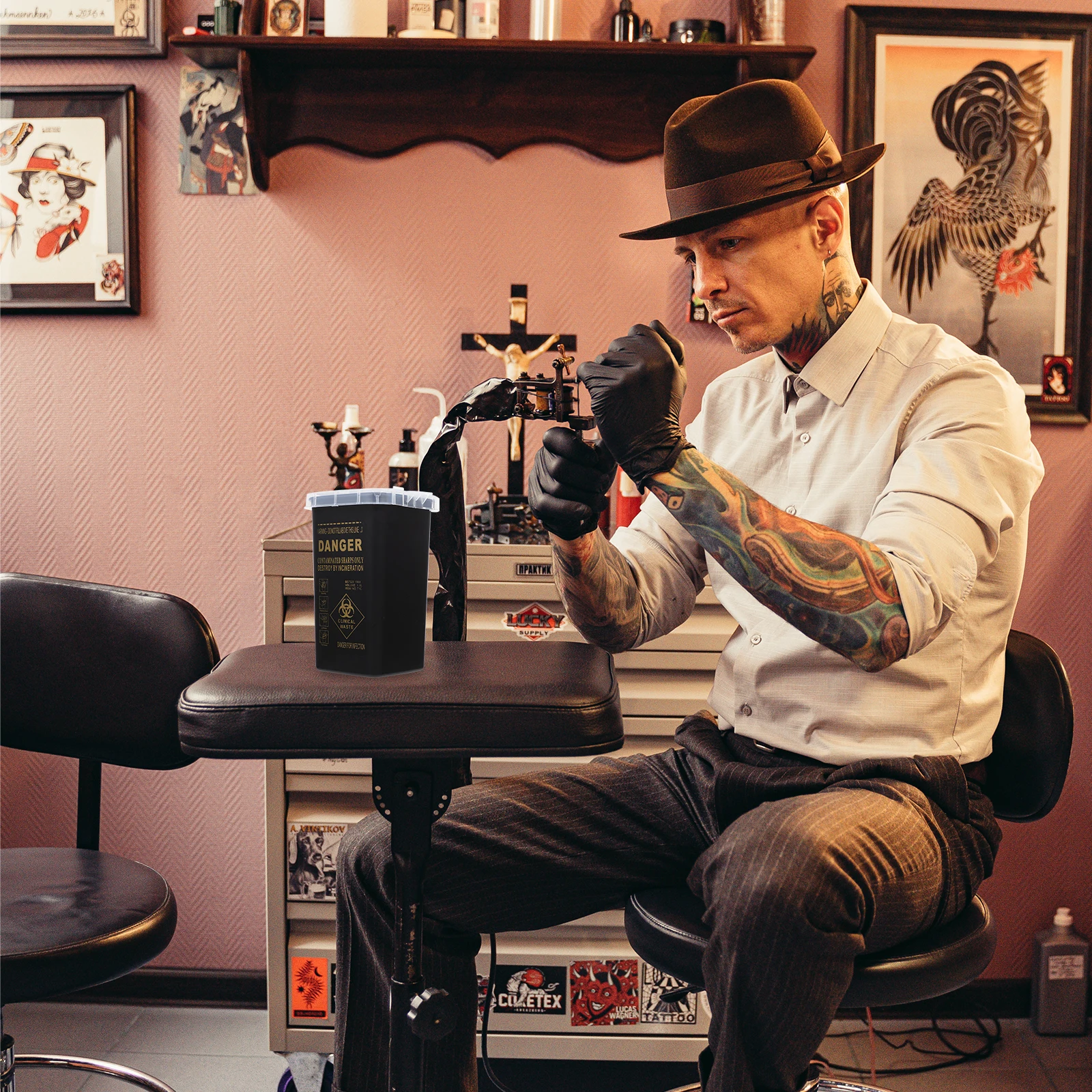 

Sharps Containers For Needles Heavy Duty Needle Disposal Containers Professional Blade Storage Bucket Safety Medical Waste