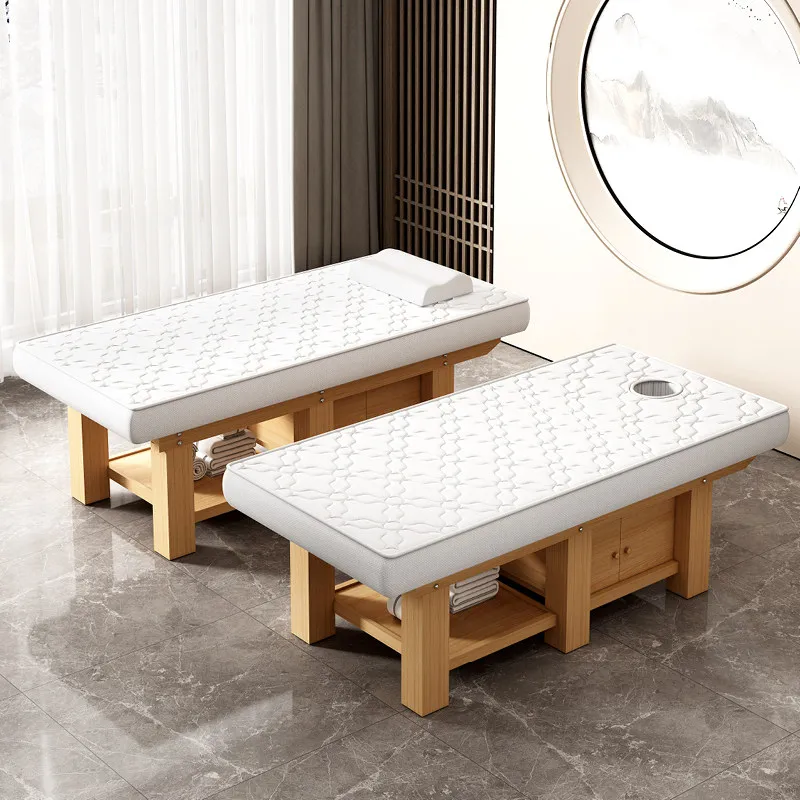 Solid wood latex beauty bed, massage bed, beauty salon special body massage therapy