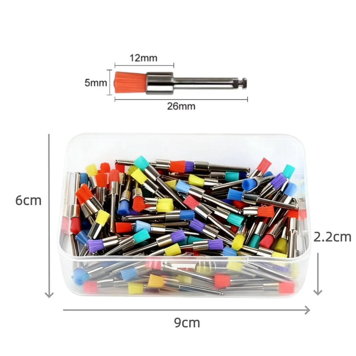 100Pcs Disposable Dental Prophy Brushes Nylon Flat Head RA Latch Polisher for Teeth Stain Removal Polishing Dentist Materials view 2