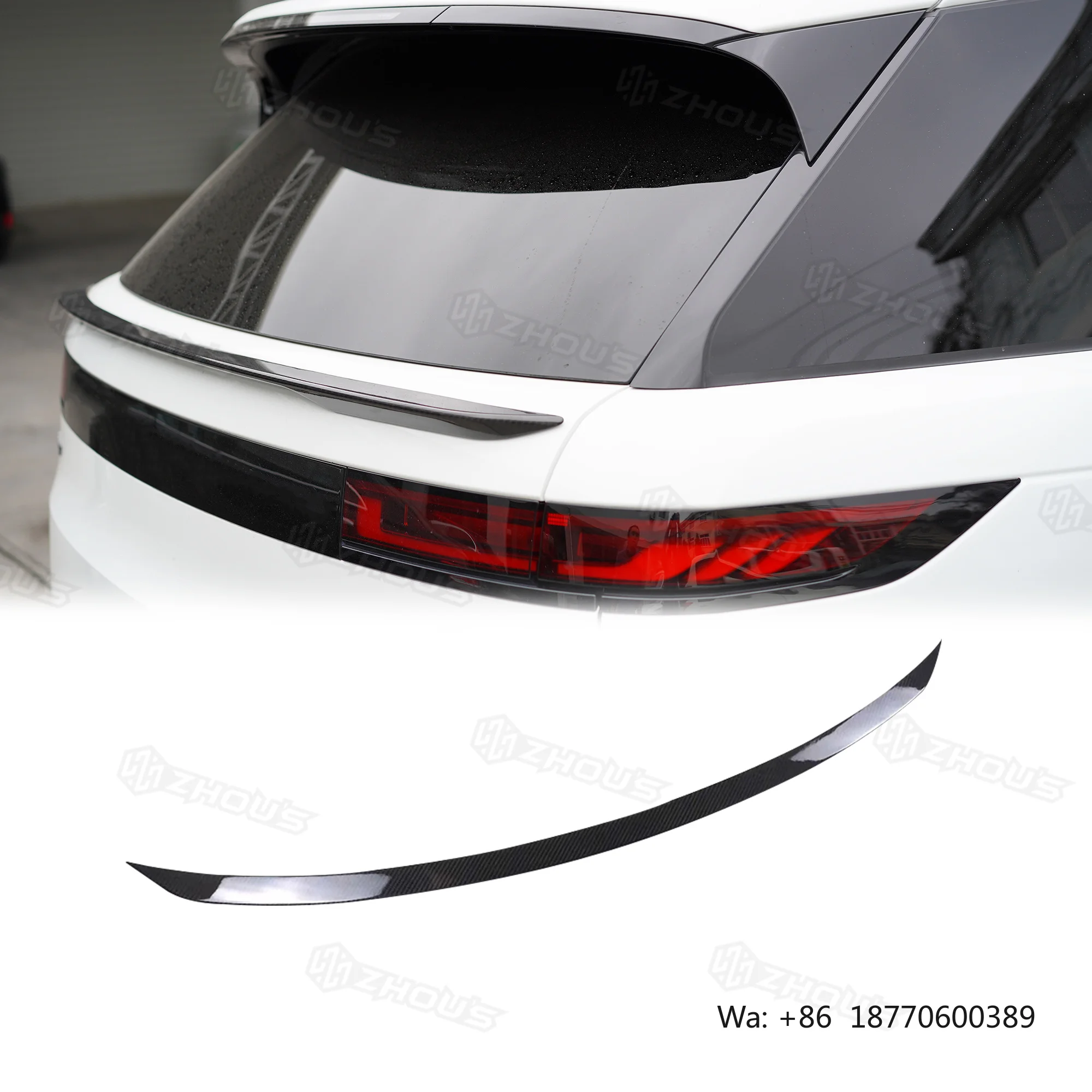 

Zhous Rear Middle Wing Spoiler Automotive Parts Accessories Carbon Fiber Rear Middle Spoiler for Range Rover Sport Body Kit