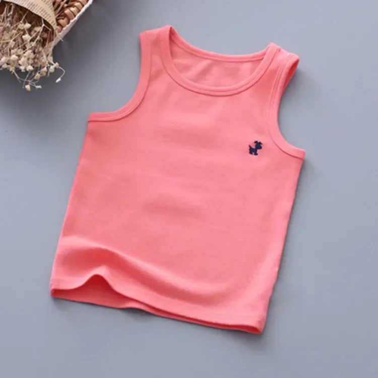 V-TREE Boys T-shirt Cotton Girls Tops Colored Kids Underwear Model Baby Camisole Toddler Undershirt Children Singlets