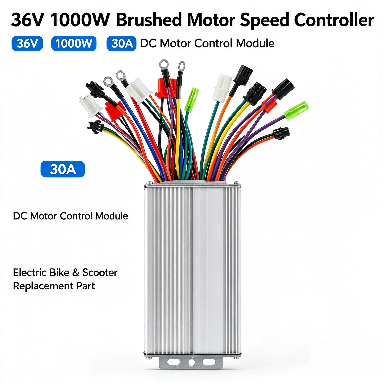 HTMCK 36V/48V Electric Bike Motor Controller 350W Brushless DC for E-bike Scooter - Electric Bicycle Accessories