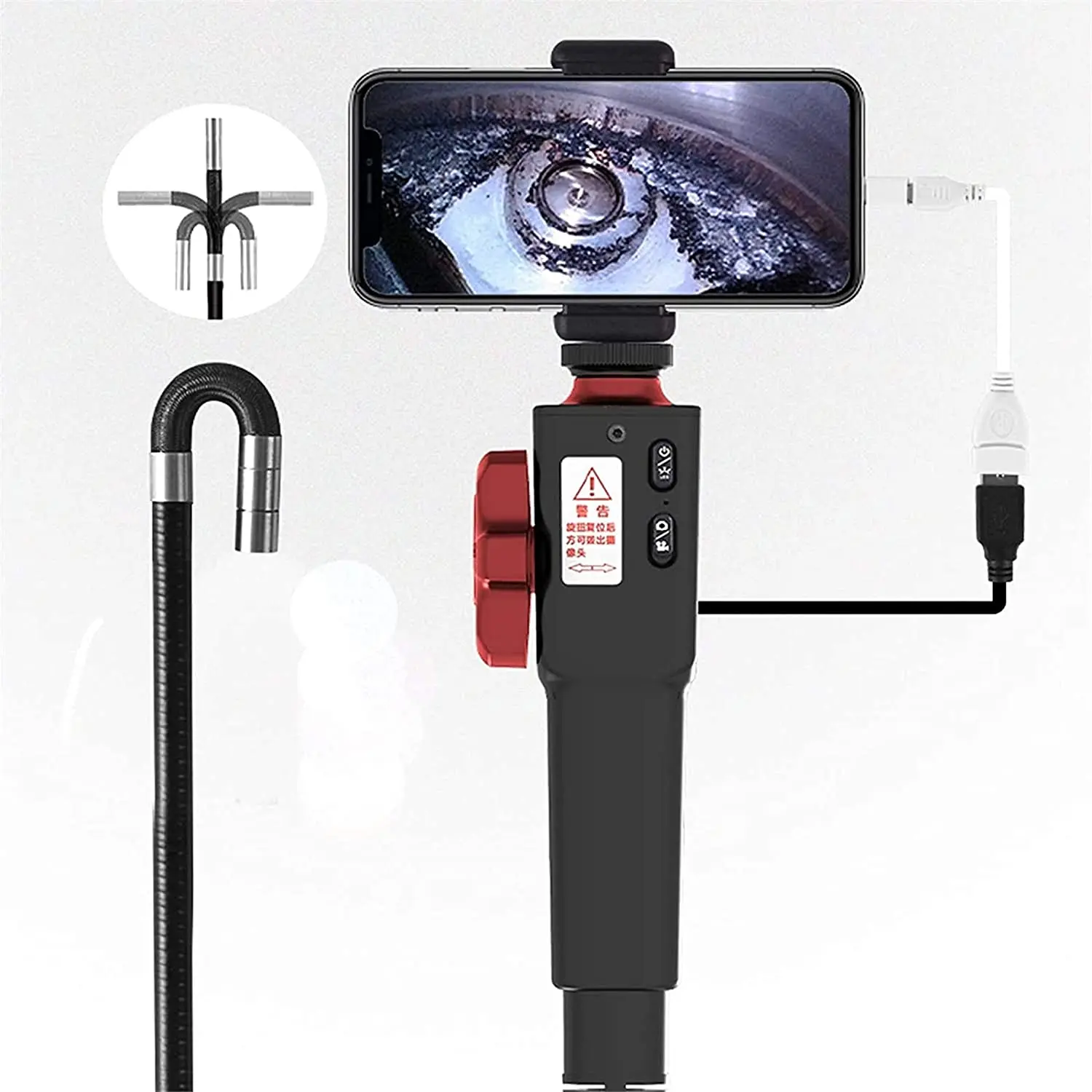 

2MP 1080P Two Way Articulate Steering Industrial Endoscope For Android OTG CMOS Borescope Otoscope Digital Microscope Camera