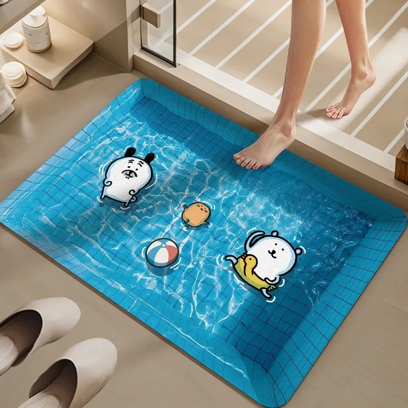 Stereoscopic vision cute bathroom floor mat absorbent non-slip foot pad refreshing summer