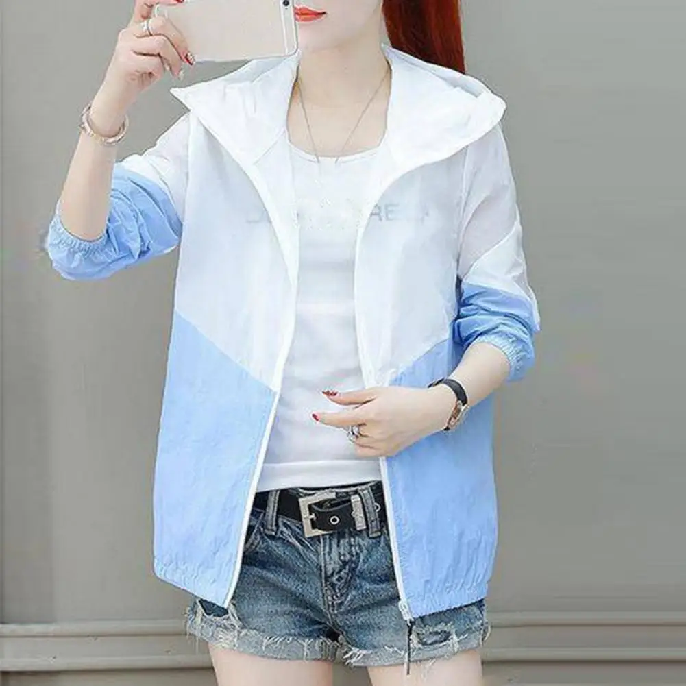 Sun Jacket With Vest Women's Sun Protection Jacket Full Zip Thin Hoodie Jacket Athletic Workout Anti UV Windbreaker Hiking Coat