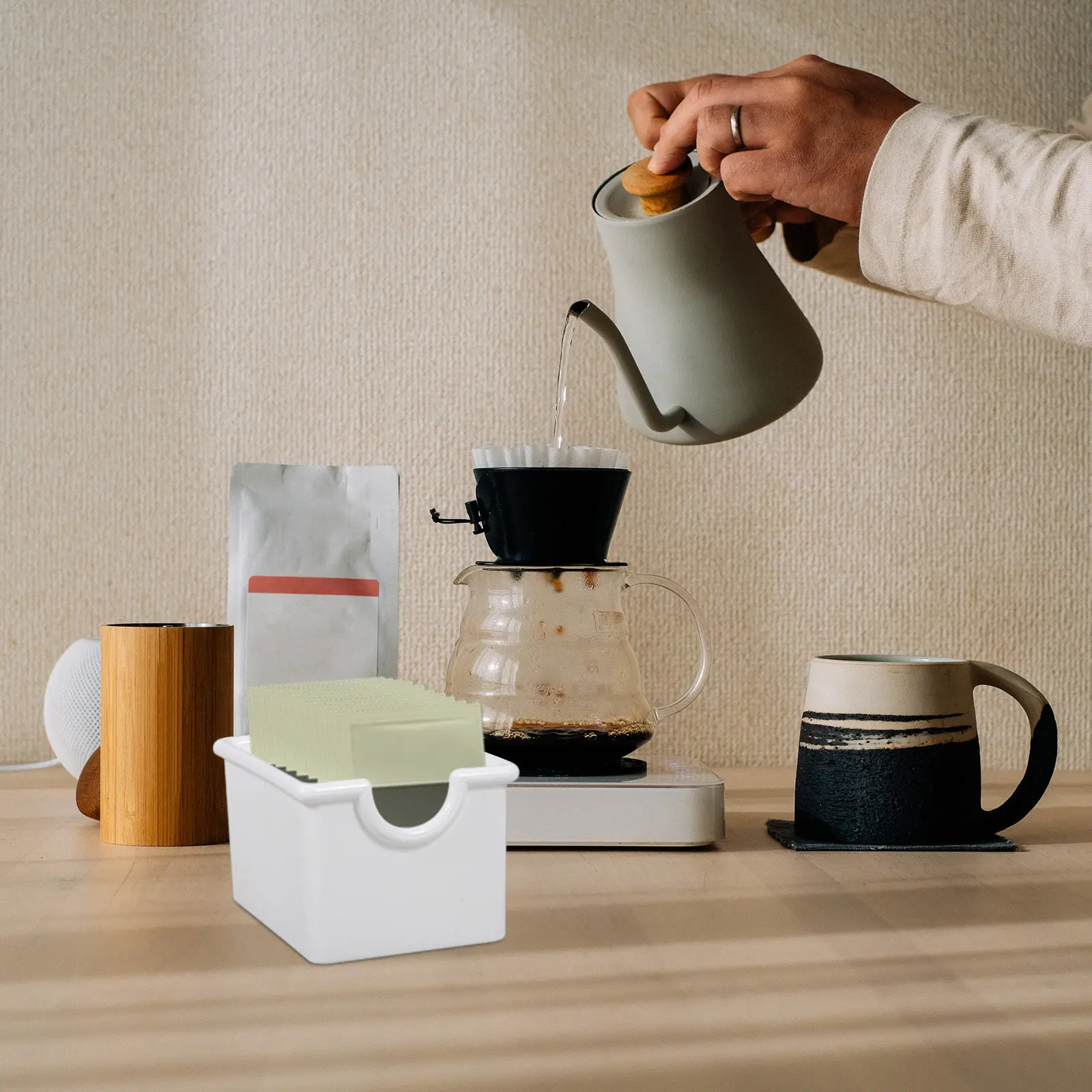 Tea Bag Storage Box Desktop Organizer Simple Sugar Bag Holder Coffee Packet Storage Case Organizer for Tea Bags