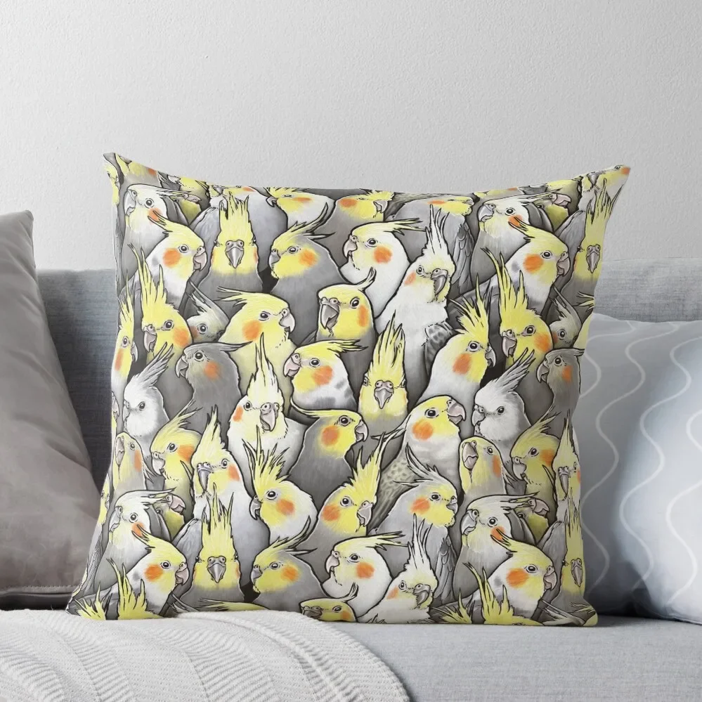 

Cockatiels Galore Throw Pillow pillowcases for sofa cushions covers for pillows