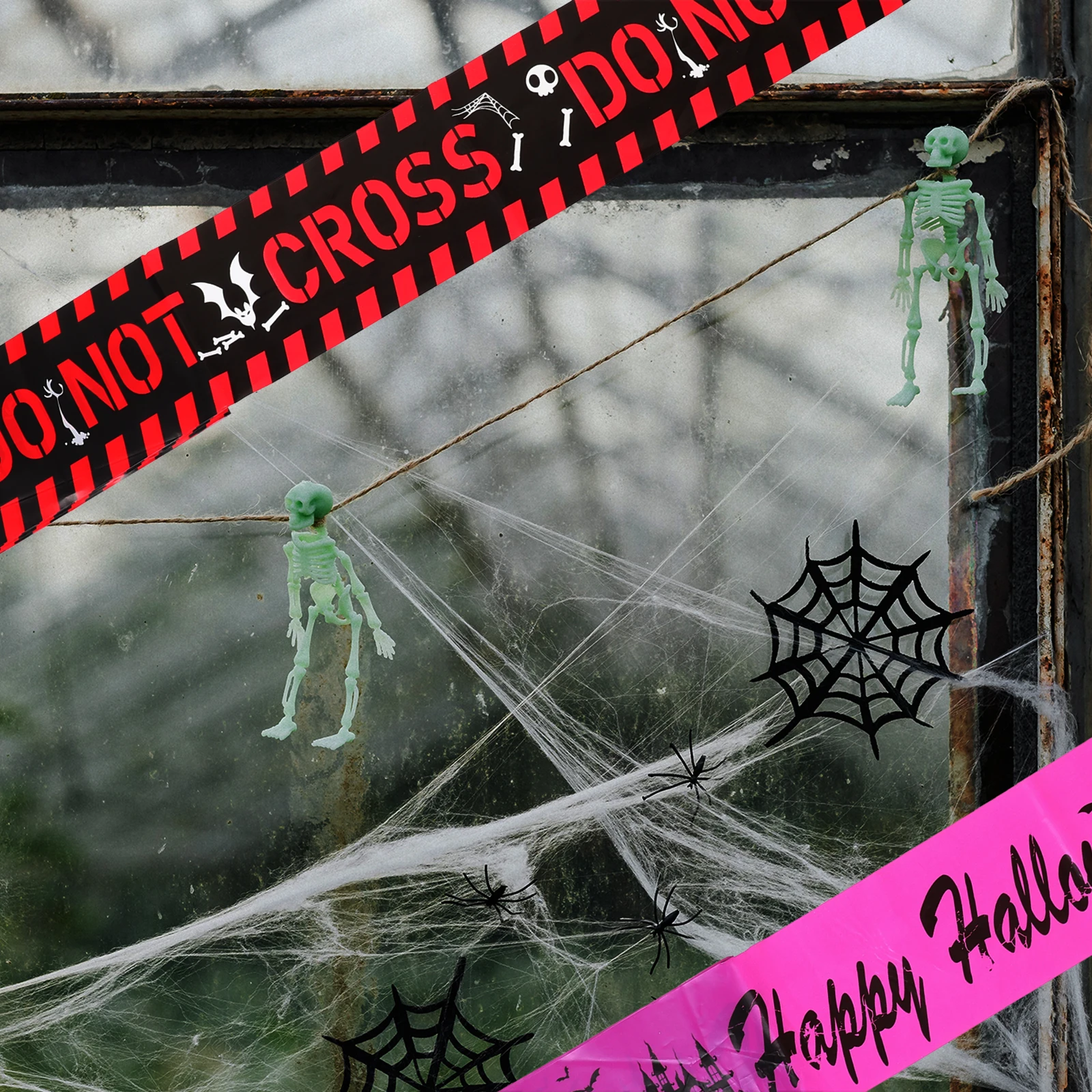

3 Pcs Warning Belt Decorations Halloween Caution Tape Strip Signs Strips Scene Tapes