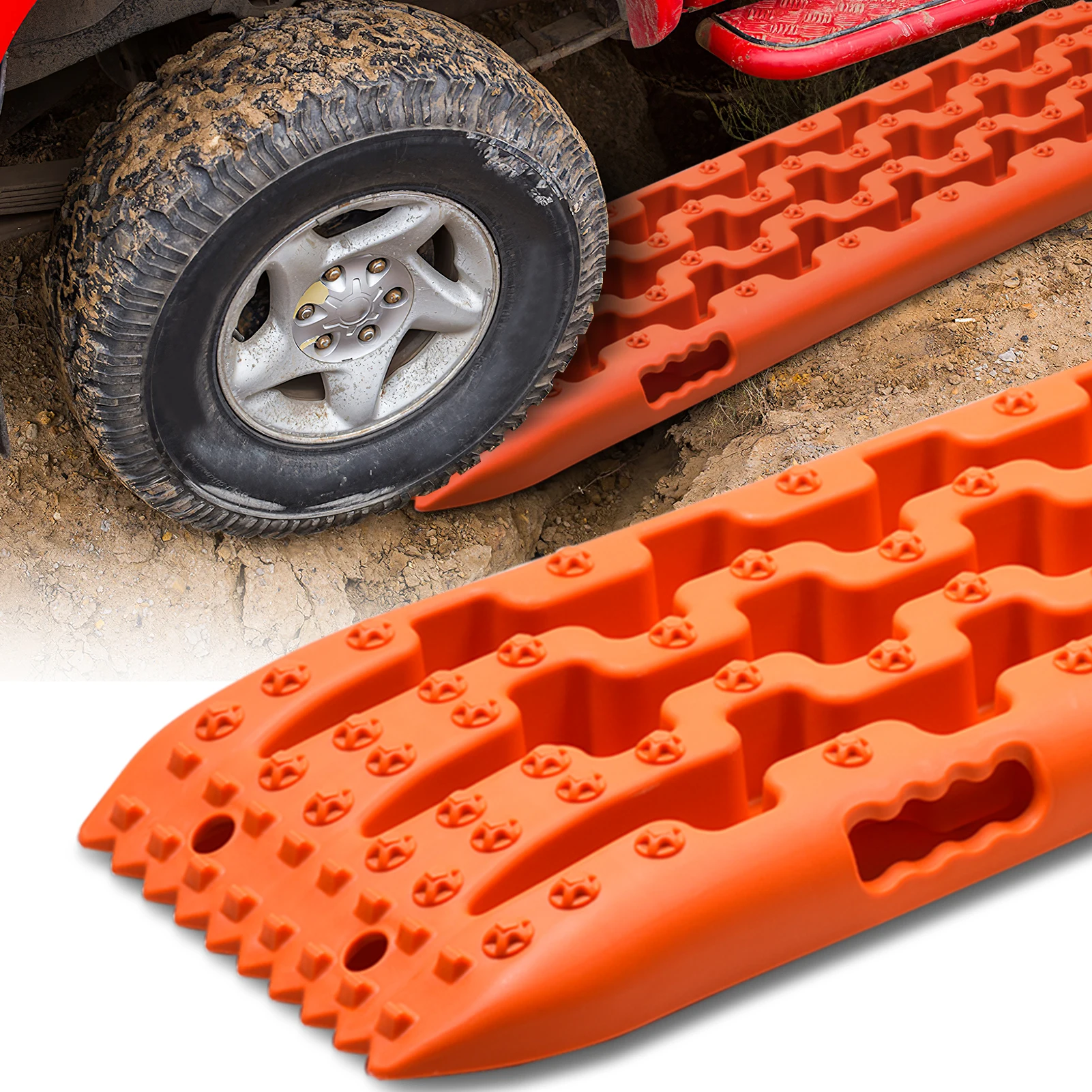 10T Traktionsplatten, 2 Stück Schnee-Offroad-Schienen, Traktionshilfe, Auto-Offroad-Zubehör, Notfall-Rettungswerkzeug für Schnee, Schlamm, Sand, für Wohnmobile, Fahrzeuge, LKWs