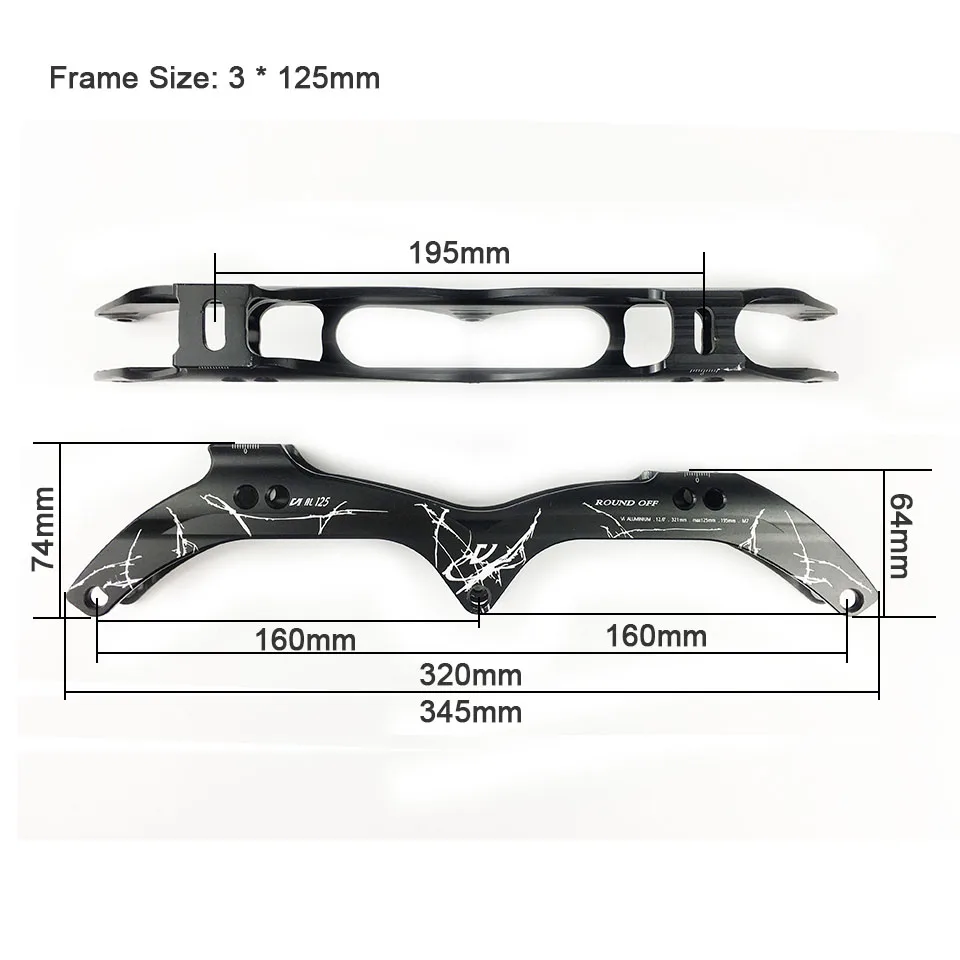1 пара рамок для роликовых коньков, рама для роликовых коньков 3*125/110/100/90 мм, колеса, роликовые коньки, катание Powerslide для детей и взрослых