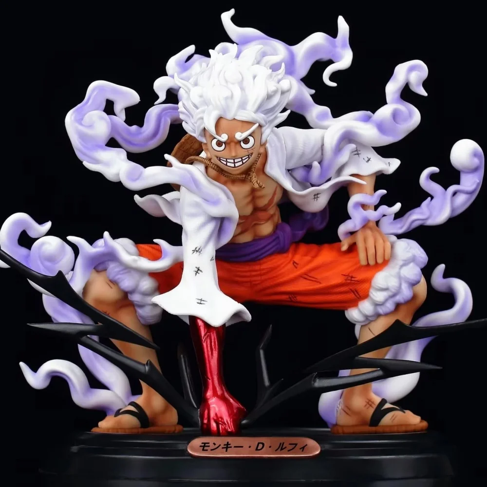 Figura de Acción Coleccionable de PVC de Monkey·D·Luffy, Dios del Sol, Nikka Quinta Marcha 001, en Posición de Sentadilla, del Anime One Piece, 20CM