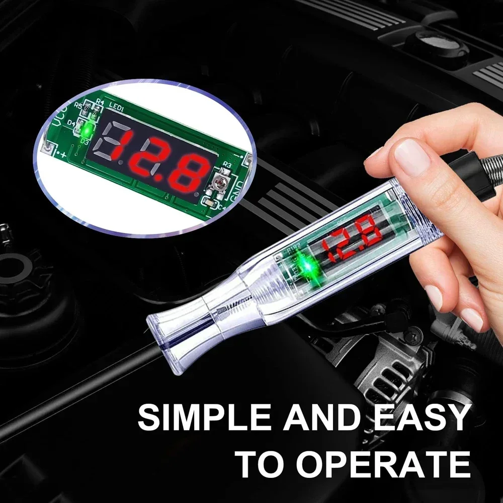 

Test Light Automotive Circuit Tester 5V 12V 24V 36V 48V 90V DC Digital LCD Display Prolong for Sedan,SUV,RV,Truck,Lawn