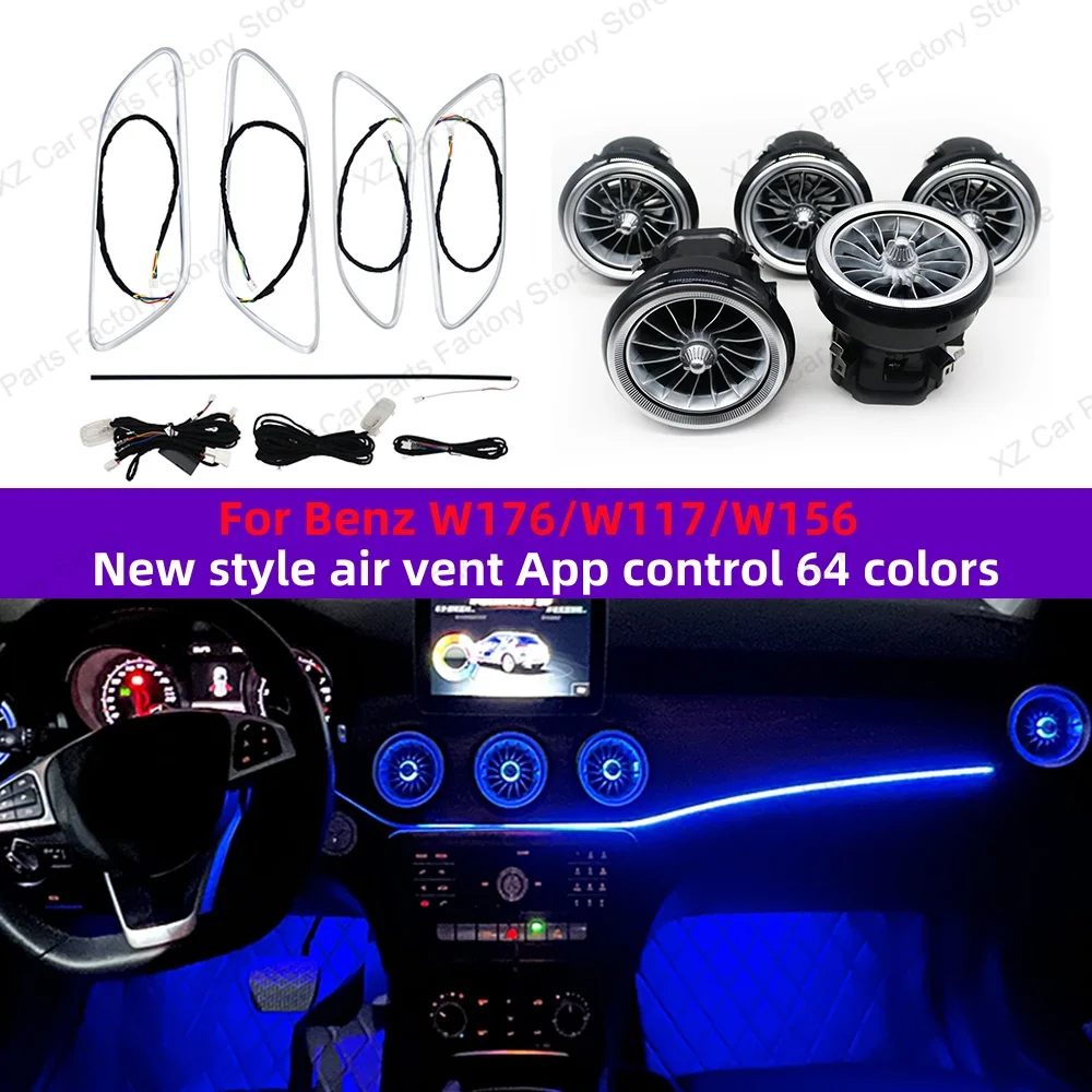 Für Mercedes-Benz A CLA GLA W176 W117 W156 Turbine Air Vent Umgebungs Licht Kit 12/64 farben Air Vents Auto Teile