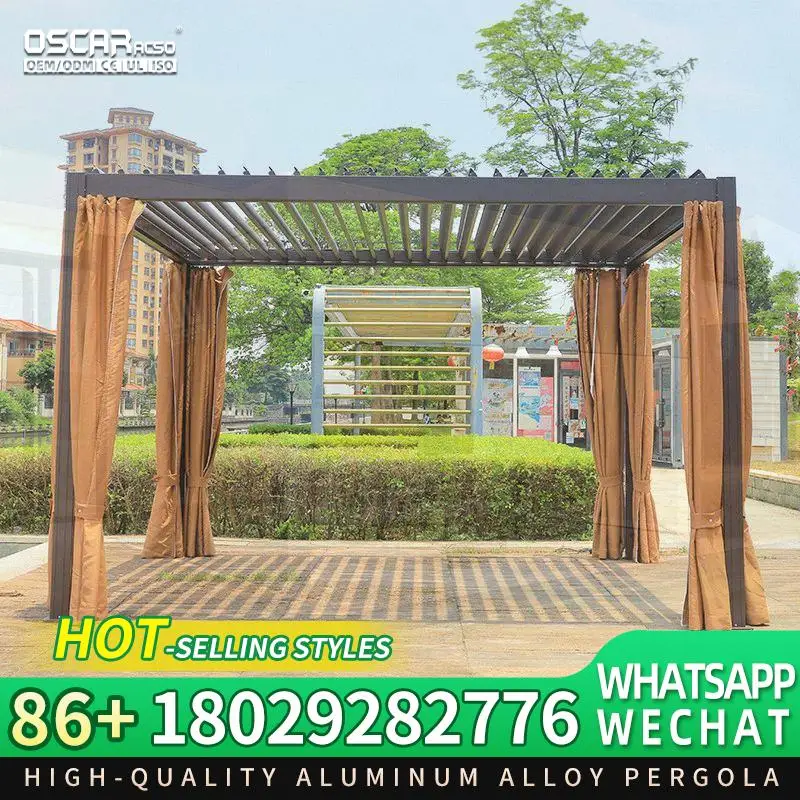 

Weatherproof Aluminum Electric Flap Shutters High end Resort Pools Outdoor Leisure Premium s in Mediterranean Pergola