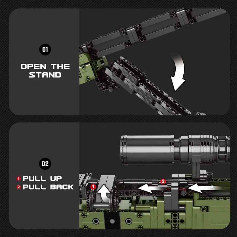 Blocs de construction de la série militaire, fusil d'assaut, pistolet de Sniper, modèle de briques pouvant tirer, pistolet de Simulation, jouets pour enfants, cadeaux